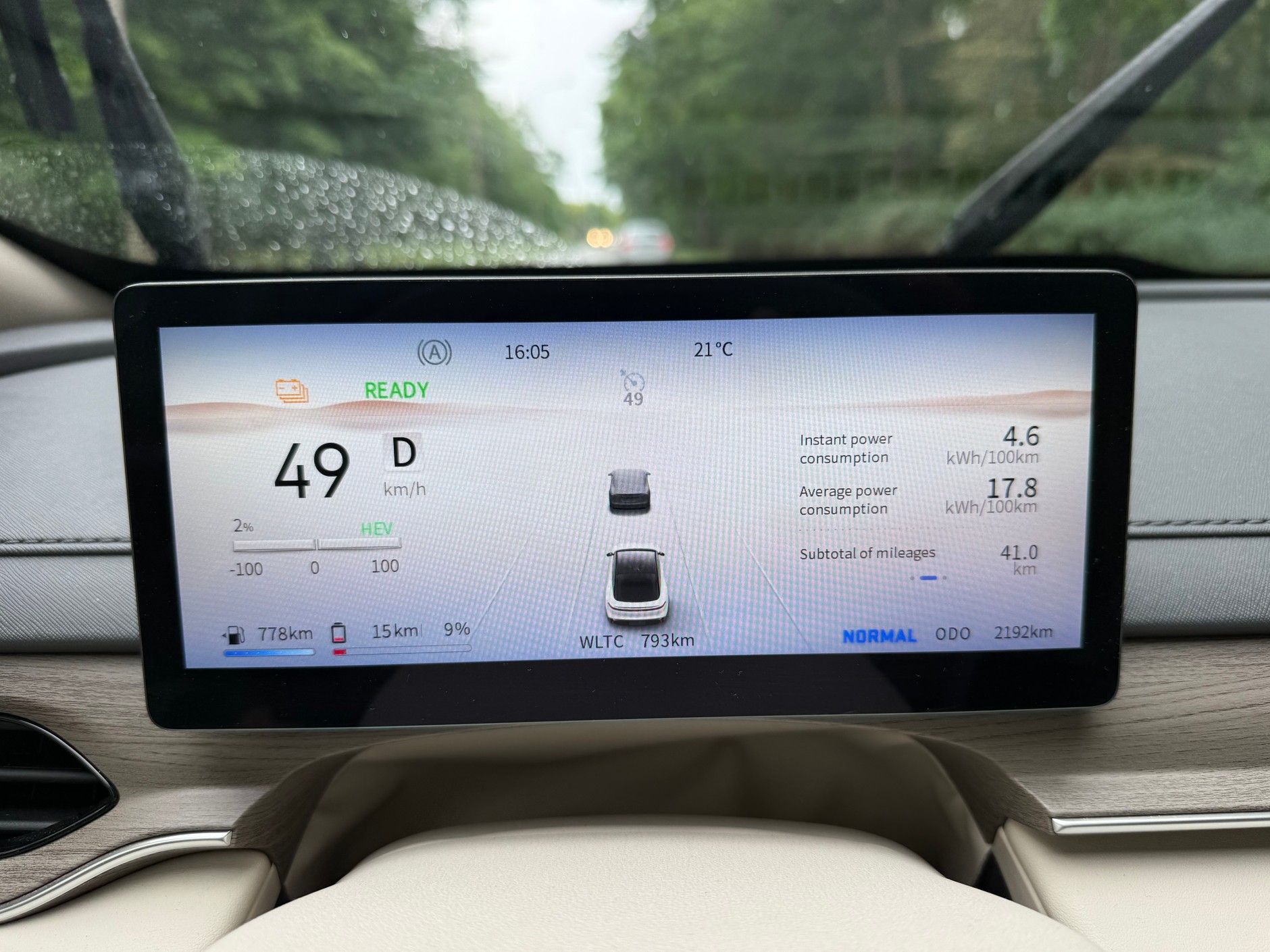 Na prądzie, przy baterii 28 kWh, Forthing S7 REEV przejeżdża realnie ok. 130-140 km