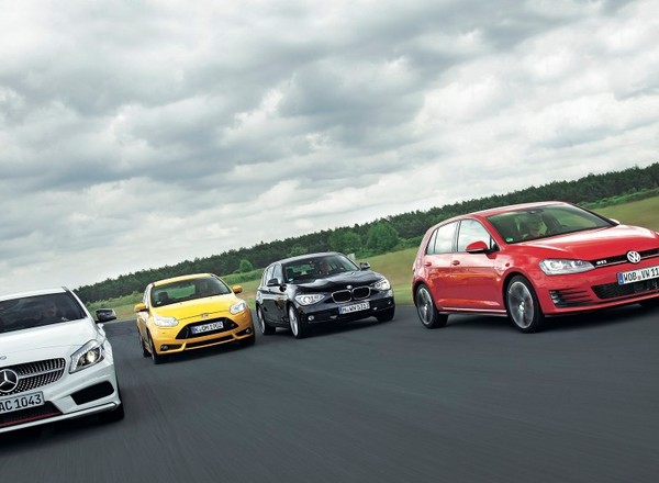 Golf GTI kontra Focus ST, BMW serii i i Mercedes klasy A: sportowe kompakty - mocniejsze niż kiedykolwiek