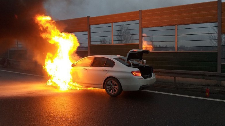 Pożar BMW 520d