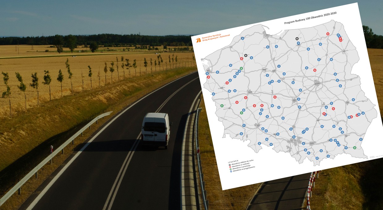 Program budowy 100 obwodnic. Dwie gotowe, tylko 16 w realizacji [MAPA]
