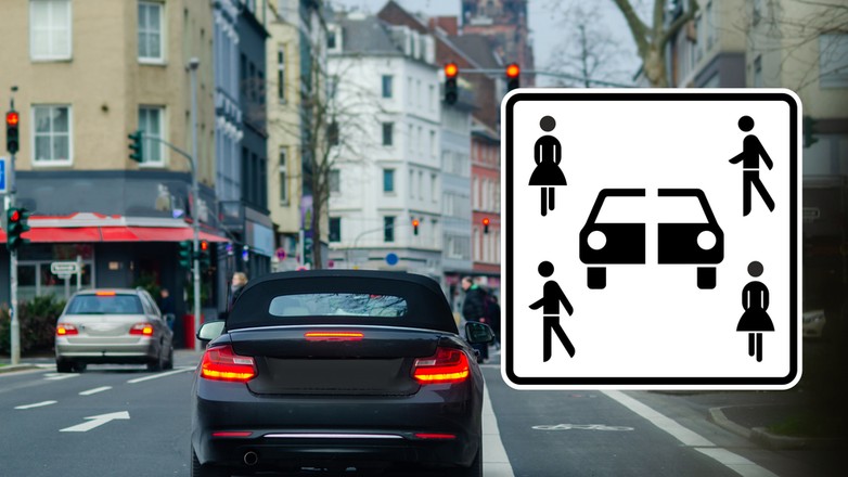 Stosowany w Niemczech znak 1010-70 wyznacza miejsce do parkowania dla pojazdów wykorzystywanych w carsharingu