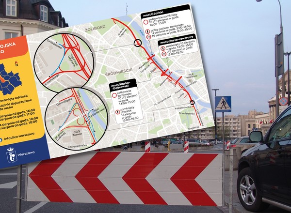 Poważne utrudnienia dla kierowców w Warszawie. Jutro Święto Wojska Polskiego [MAPA]
