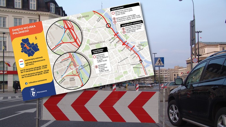 Poważne utrudnienia dla kierowców w Warszawie Zaczną się już w sobotę 10 sierpnia