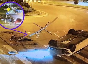 Dramatyczne zdarzenia na mazowieckim rondzie. Nagrania robią wrażenie