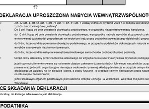 Deklaracja Uproszczona Nabycia Wewnątrzwspólnotowego