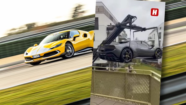 Właściciel Ferrari 296 GTB umieścił auto na balkonie, ale po tygodniu musiał je ściągnąć