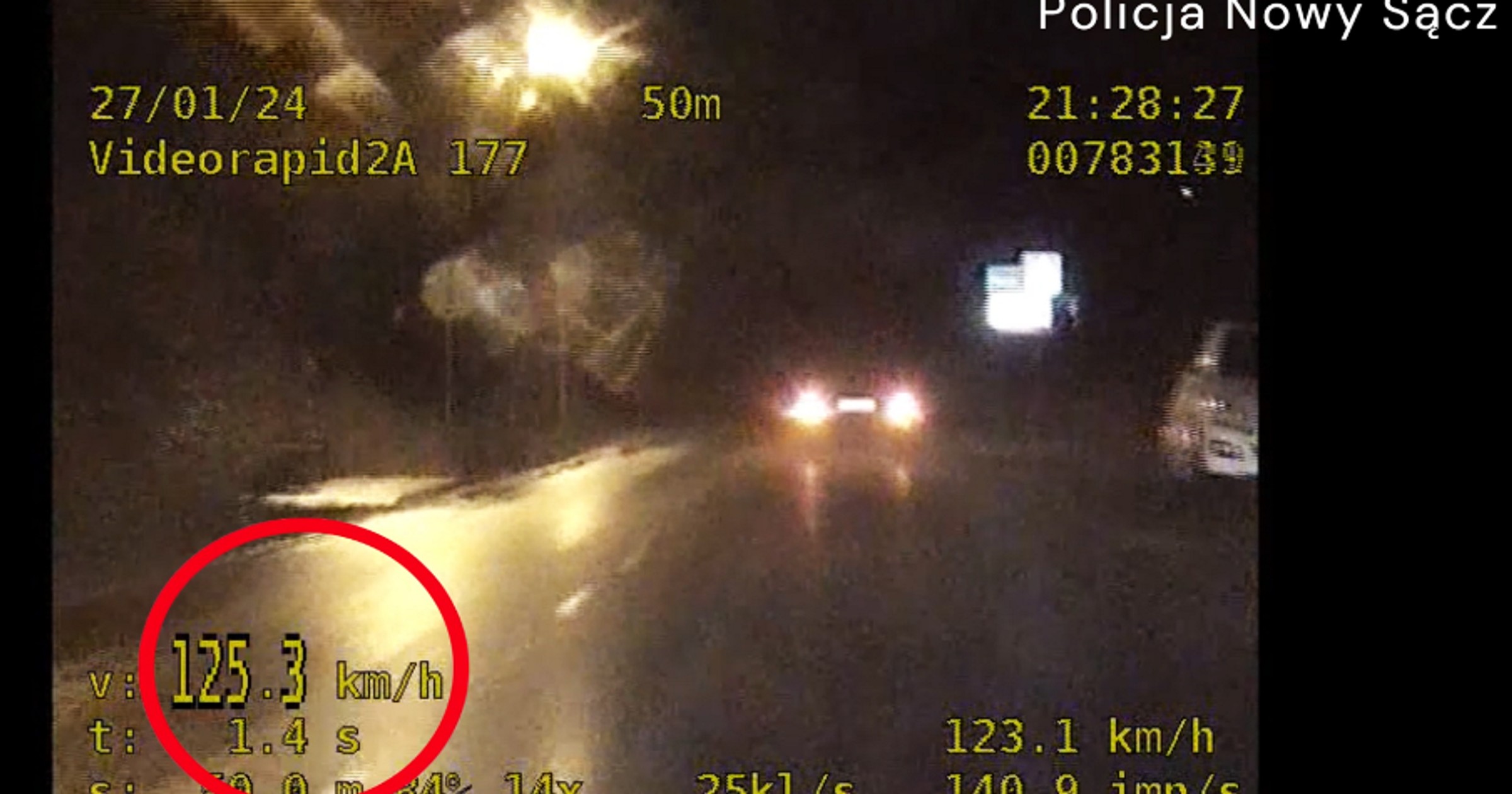 Przekroczenie prędkości uchwycone przez policjantów z Nowego Sącza