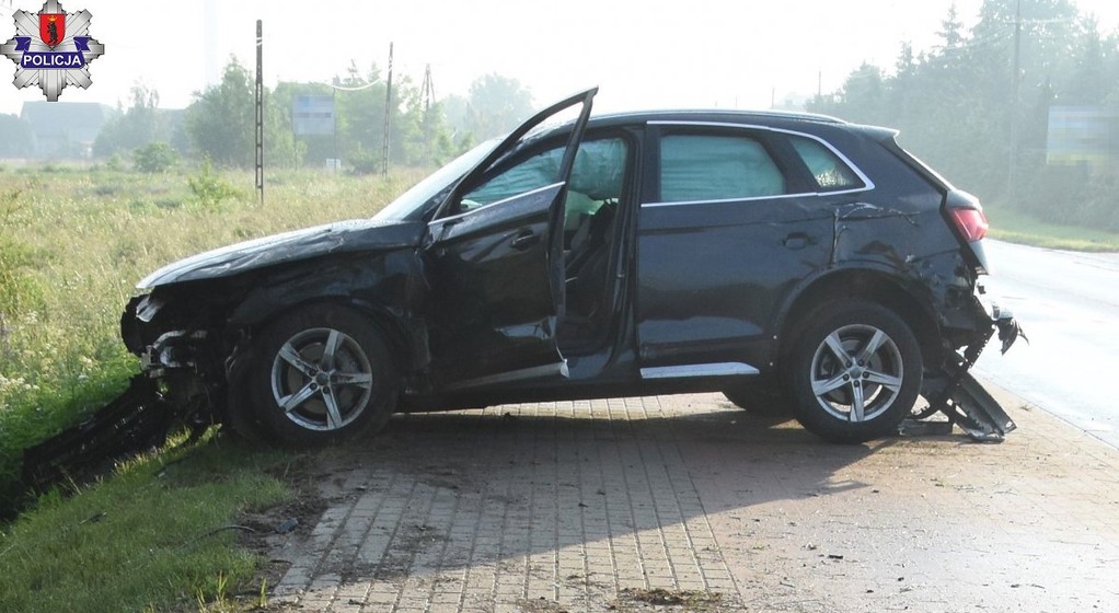 Wypadek Audi w Łukowie