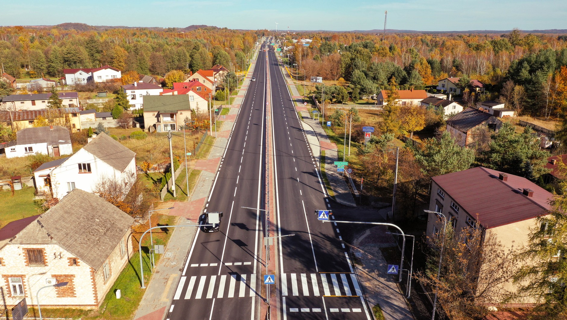 DK91 pomiędzy Nową Wsią a Zawadą, czyli fragment dawnej gierkówki, już po przebudowie
