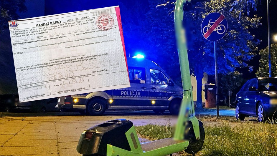 Hulajnoga elektryczna i mandat – za jazdę po alkoholu można zapłacić 2500 zł