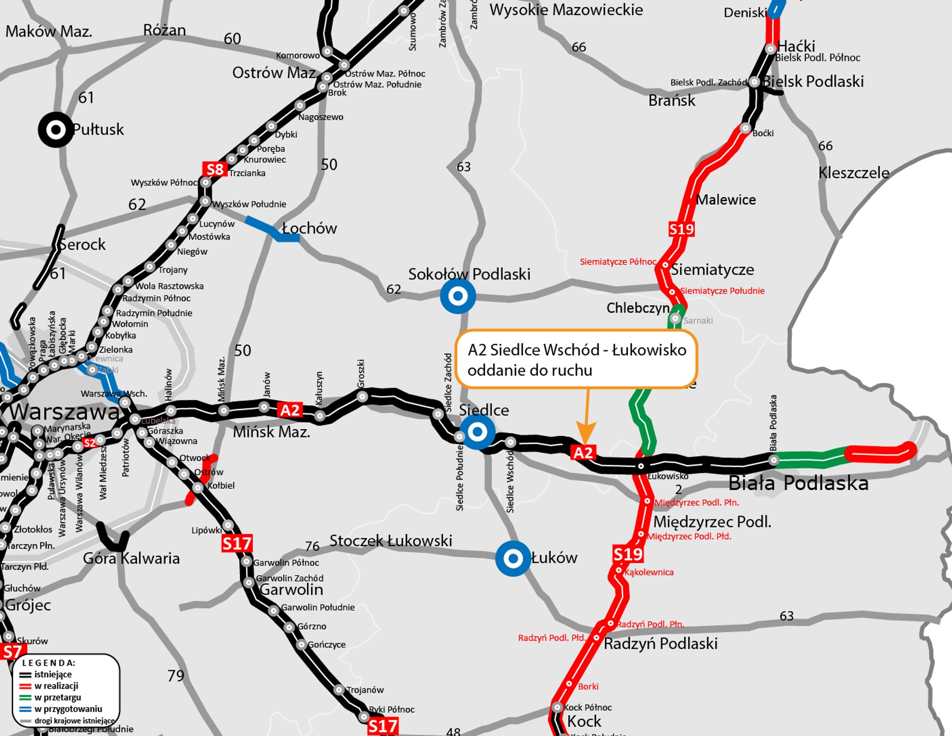 Autostrada A2 na wschodzie Polski