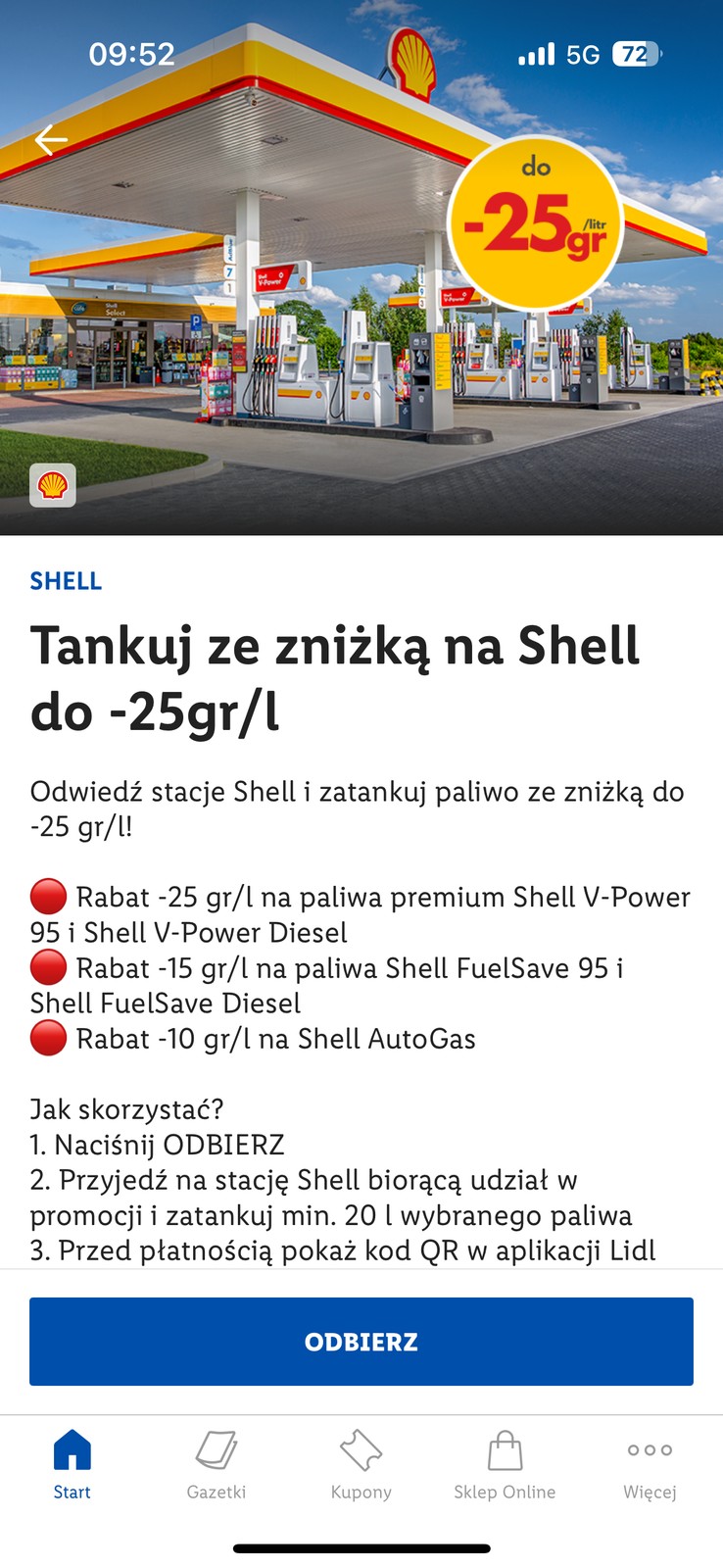 Lidl Plus ze zniżką na tankowanie na Shellu