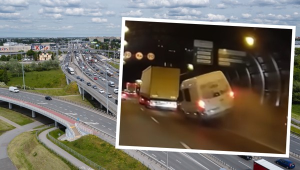 "Tak się kończy bezsensowny pośpiech". Kierowca busa taranuje barierę energochłonną [Nagranie]