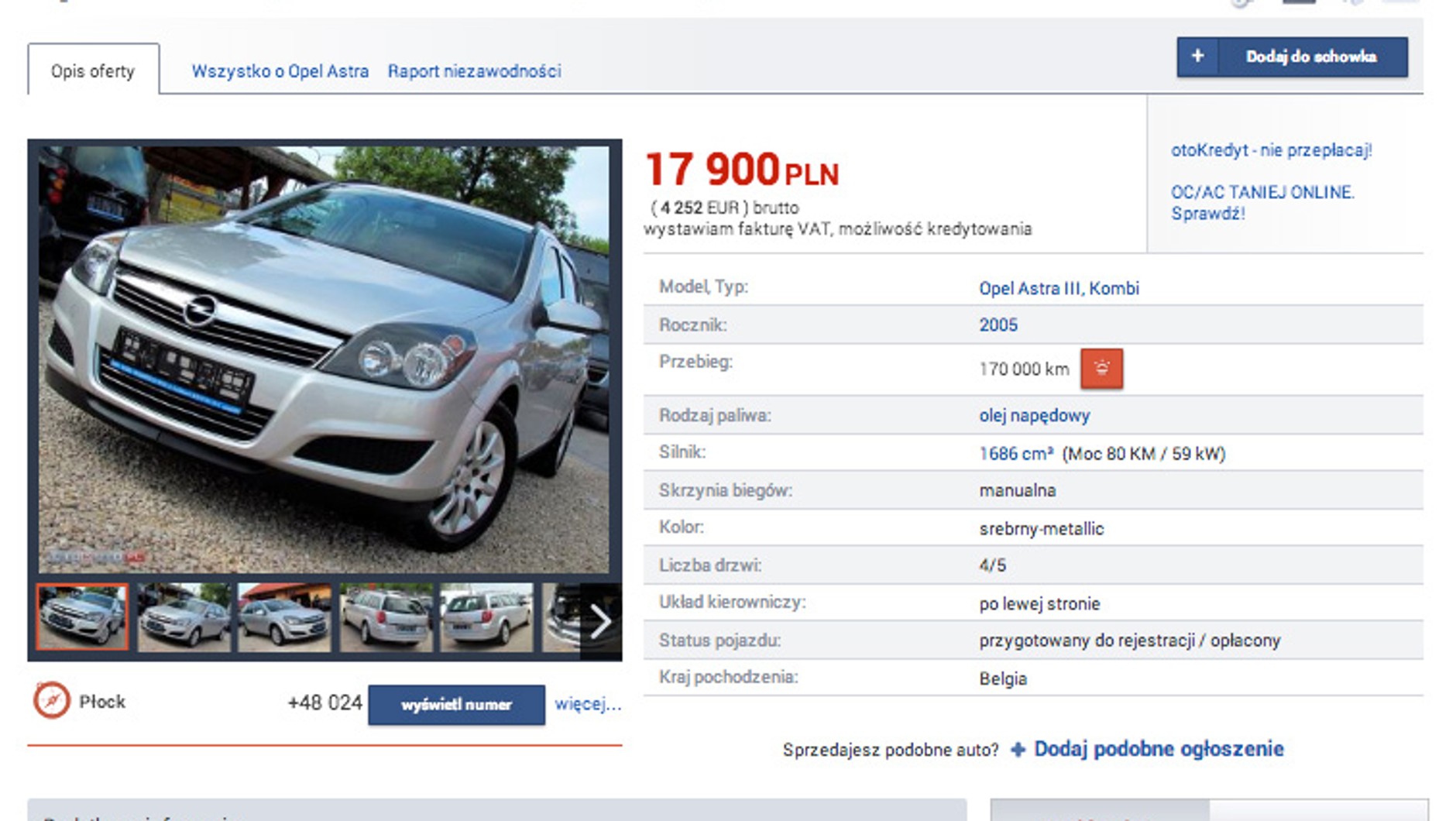 Astra III kombi z dieslem 1.7 ma klimatyzację i 16-calowe alufelgi. Według właściciela była serwisowana i bezwypadkowa.