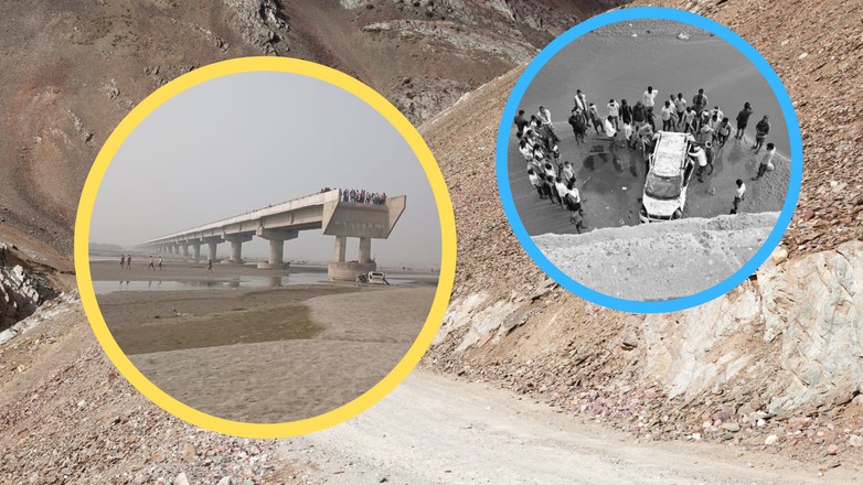 Indie. Samochód spadł z niedokończonego mostu po tym, jak kierowca posłuchał wskazówek GPS (x.com/jsuryareddy)