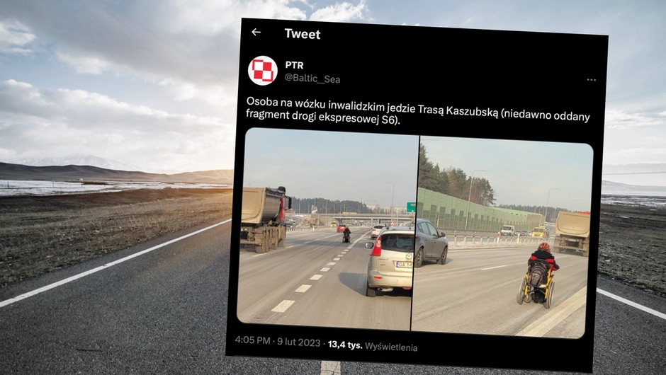 Mężczyzna, który jechał na wózku inwalidzkim Trasą Kaszubską, sam wyjaśnił, dlaczego to zrobił