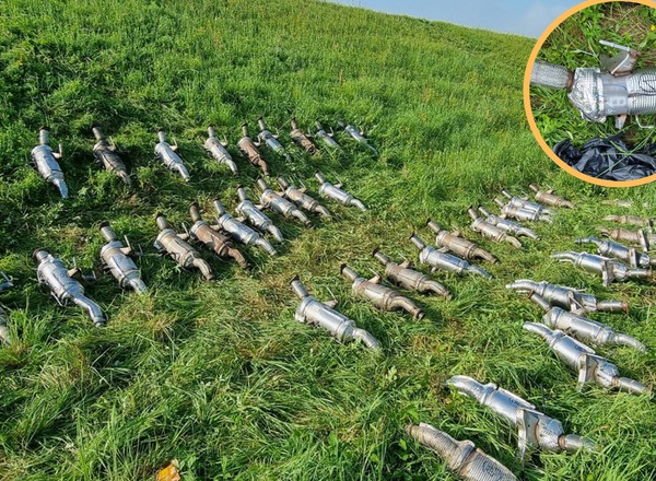 "Uprawiali" na polu katalizatory warte tysiące. Policja szuka "farmerów" [ZDJĘCIA]