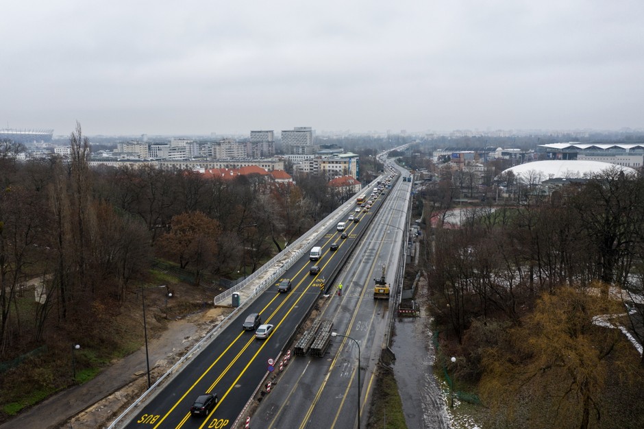 Nowy wiadukt Trasy Łazienkowskiej