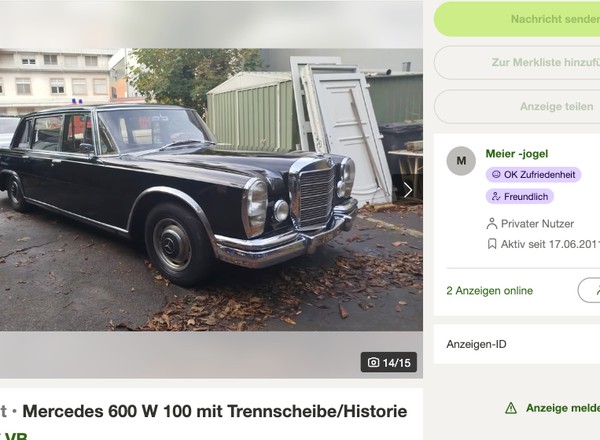 Dziwne auto z niemieckiego ogłoszenia. Tak skrzywdzonego Mercedesa 600 jeszcze nie widzieliśmy