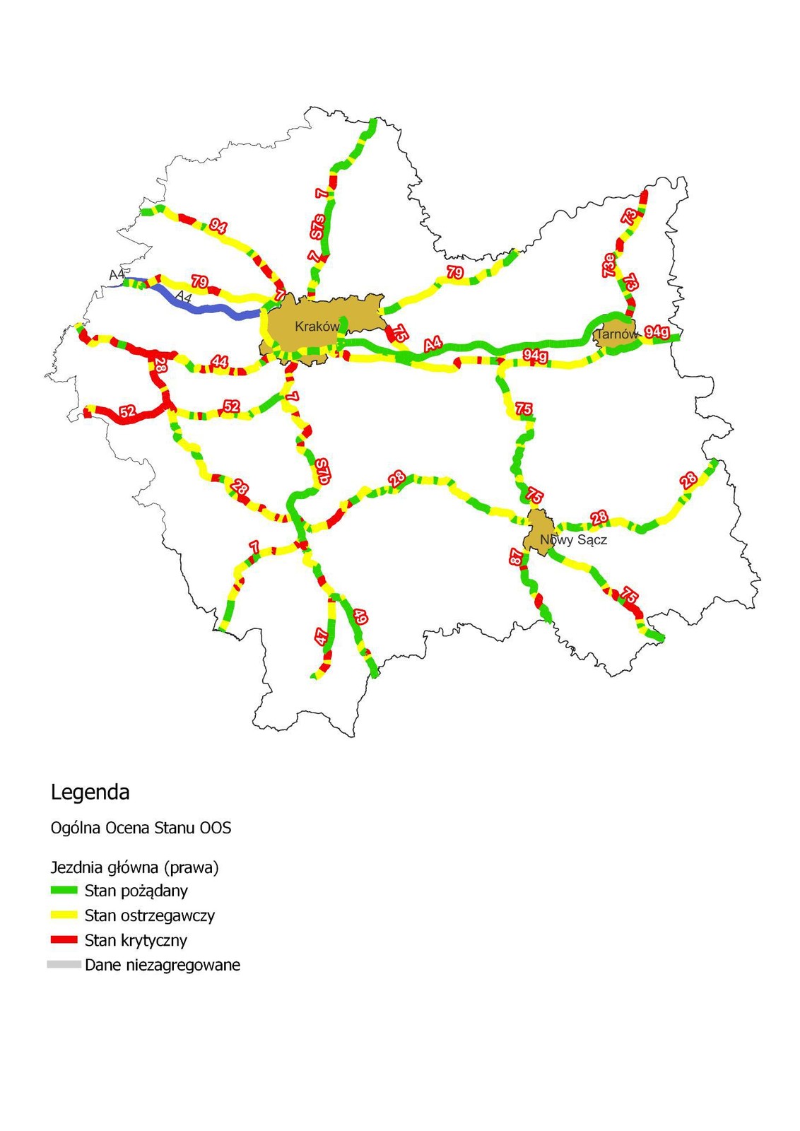 Stan dróg w Polsce - woj. małopolskie