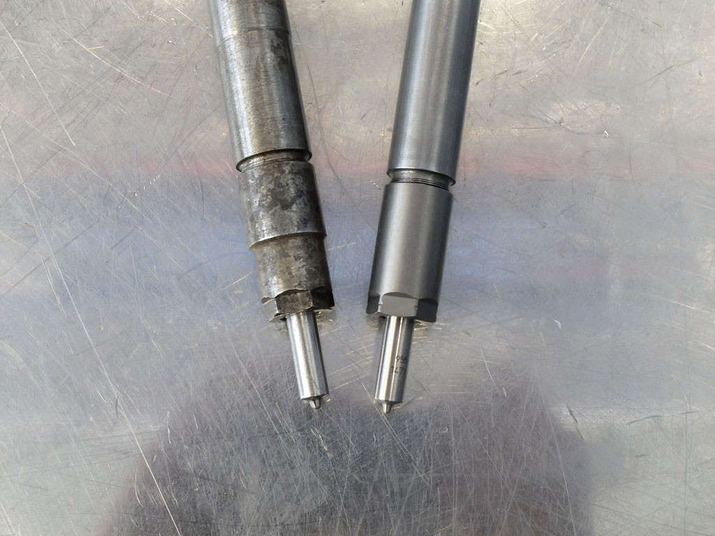 Po lewej: wtrys-
kiwacz „zregenerowany” przez partacza, po prawej: część odnowiona przez serwis Bosch.