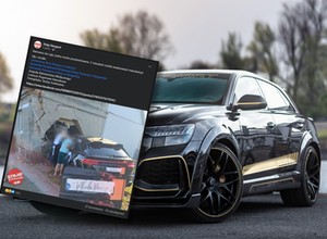 Audi z tablicami "Młoda Para" rozbiło się o dom. To był stuningowany SUV o mocy 900 KM