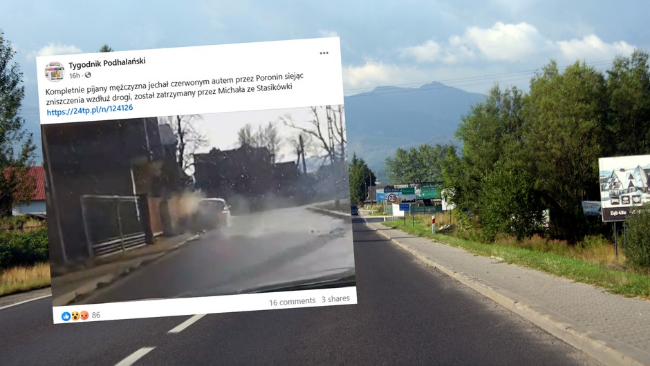 Podhale. Górale zatrzymali pijanego kierowcę (facebook.com/tygodnikpodhalanski)