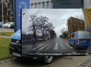 Radiowóz omijał auto na pasach, gdy był na nich pieszy. Policjant ukarany wysokim mandatem