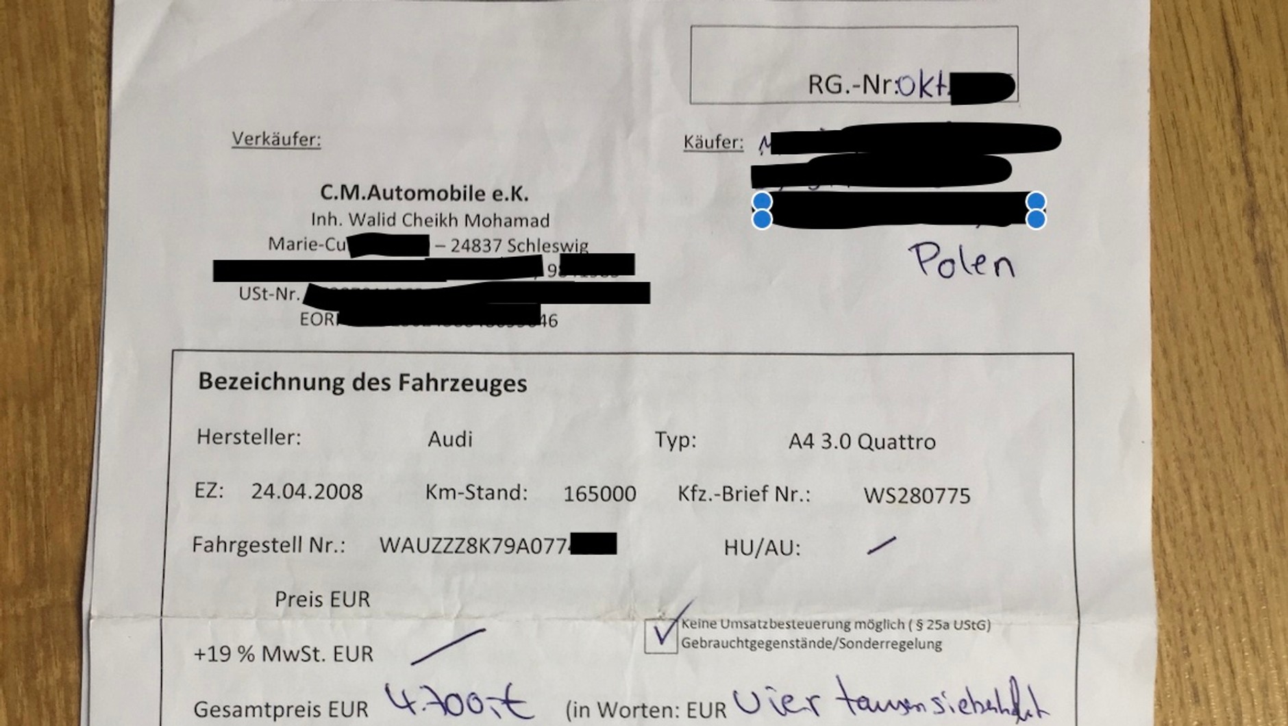 Faktura "tylko na eksport"
