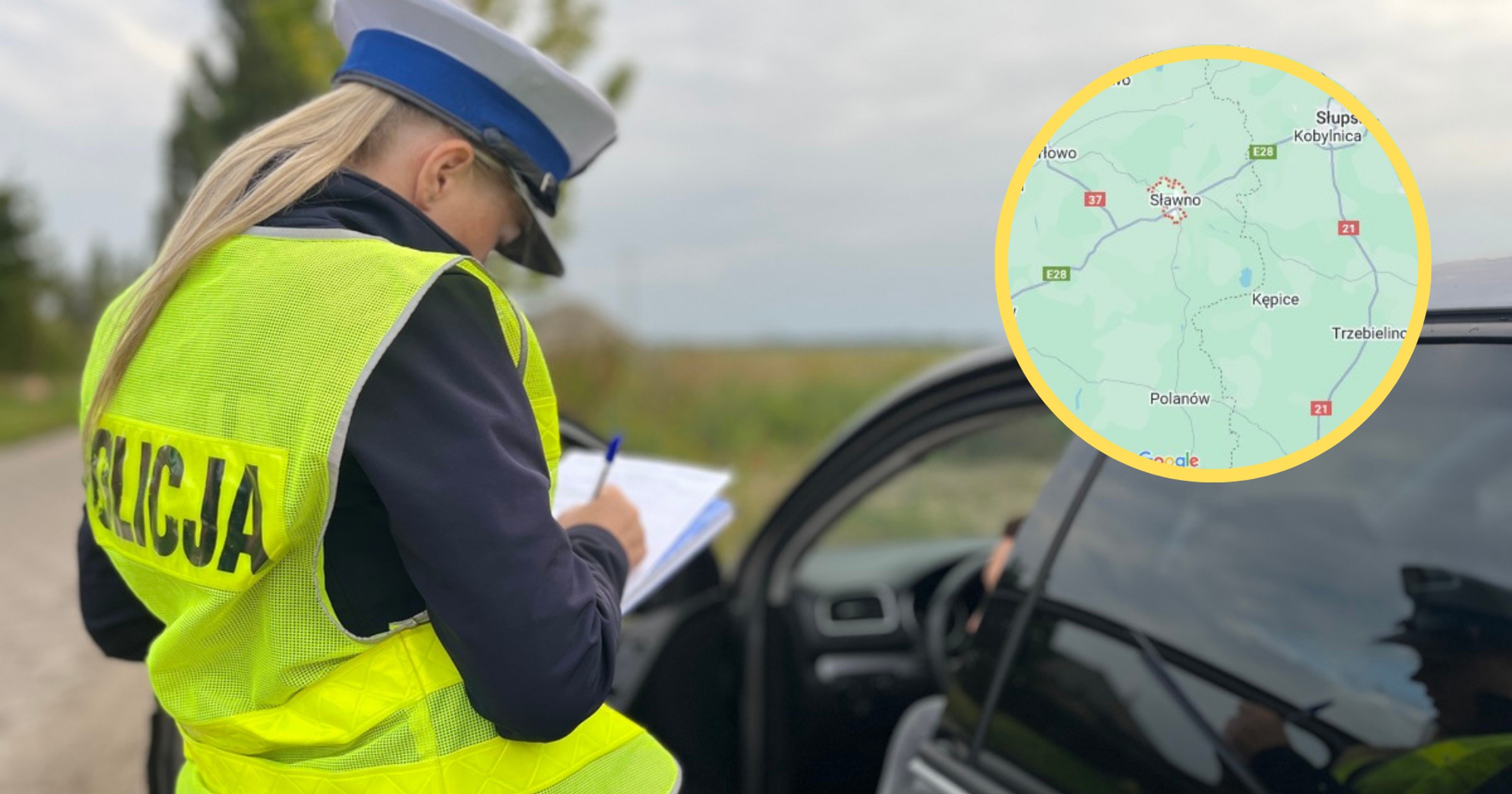 Policjanci ze Sławna zatrzymali kierowcę, który miał zakaz prowadzenia pojazdów mechanicznych (screen: Google Maps)