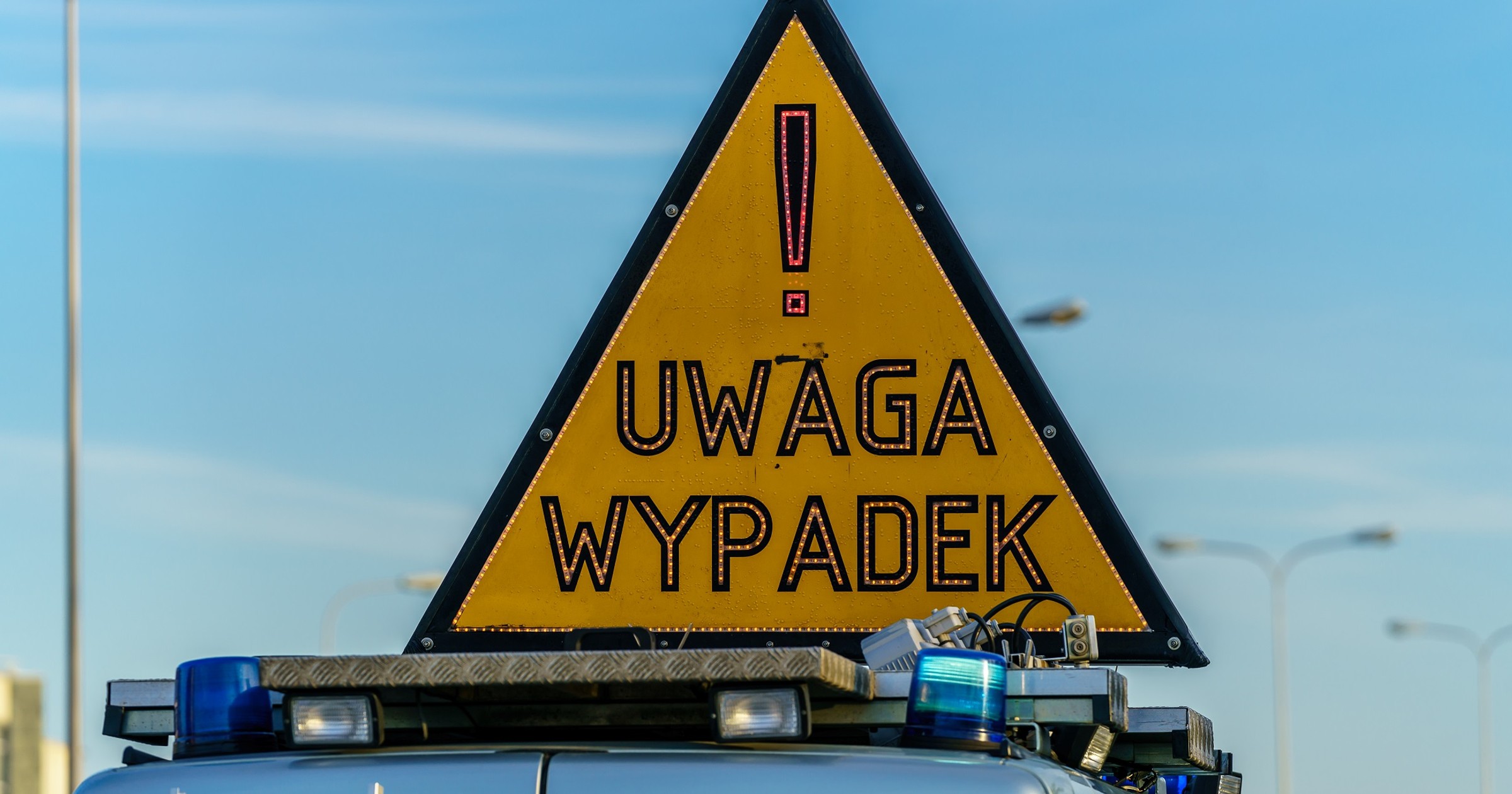 Znak drogowy "Uwaga wypadek!"