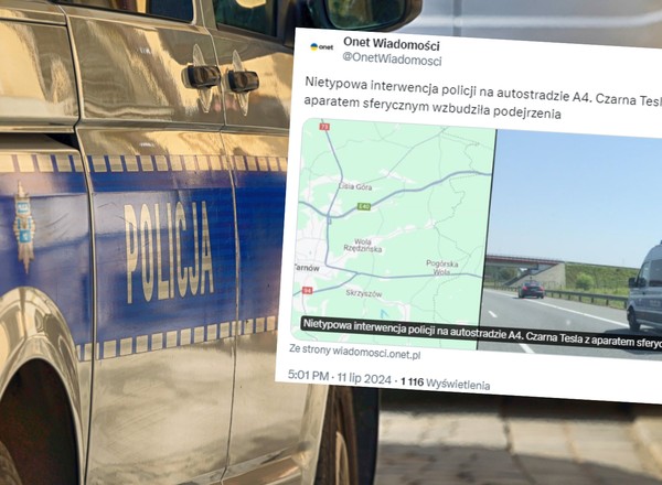 Policja zatrzymała "dziwną" Teslę na A4. Nie tylko ona ma prawo to zrobić
