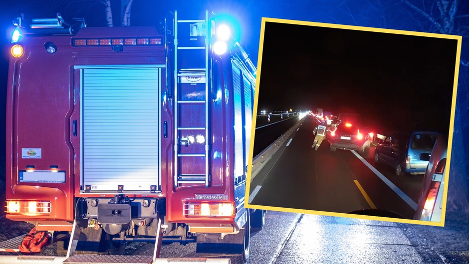 Kierowcy nie byli w stanie zrobić korytarzu życia na A4. Strażacy biegli do wypadku pieszo (screen: OspTenczynek/Facebook)