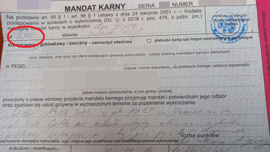 Mandat dla pieszego