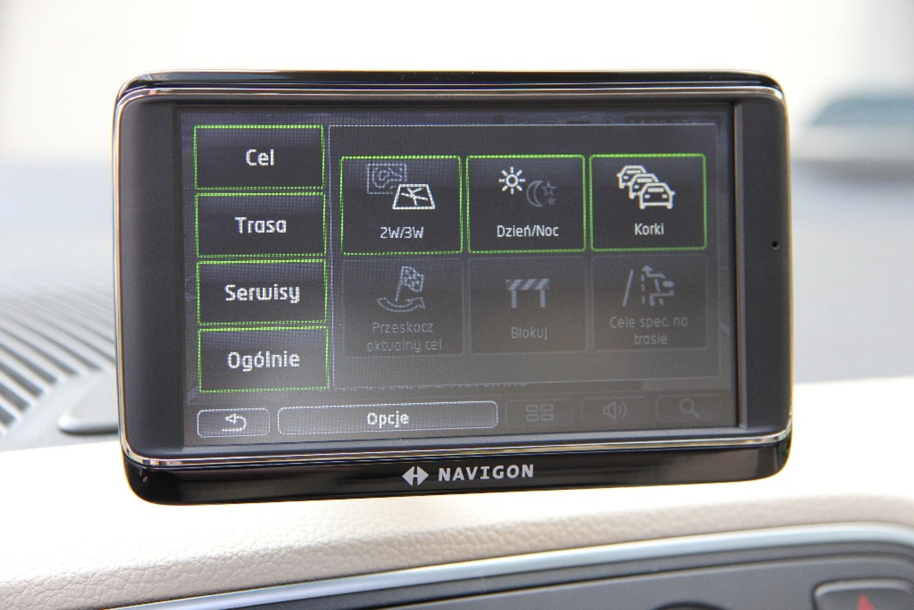 Menu ustawień nawigacji Move&amp;Fun