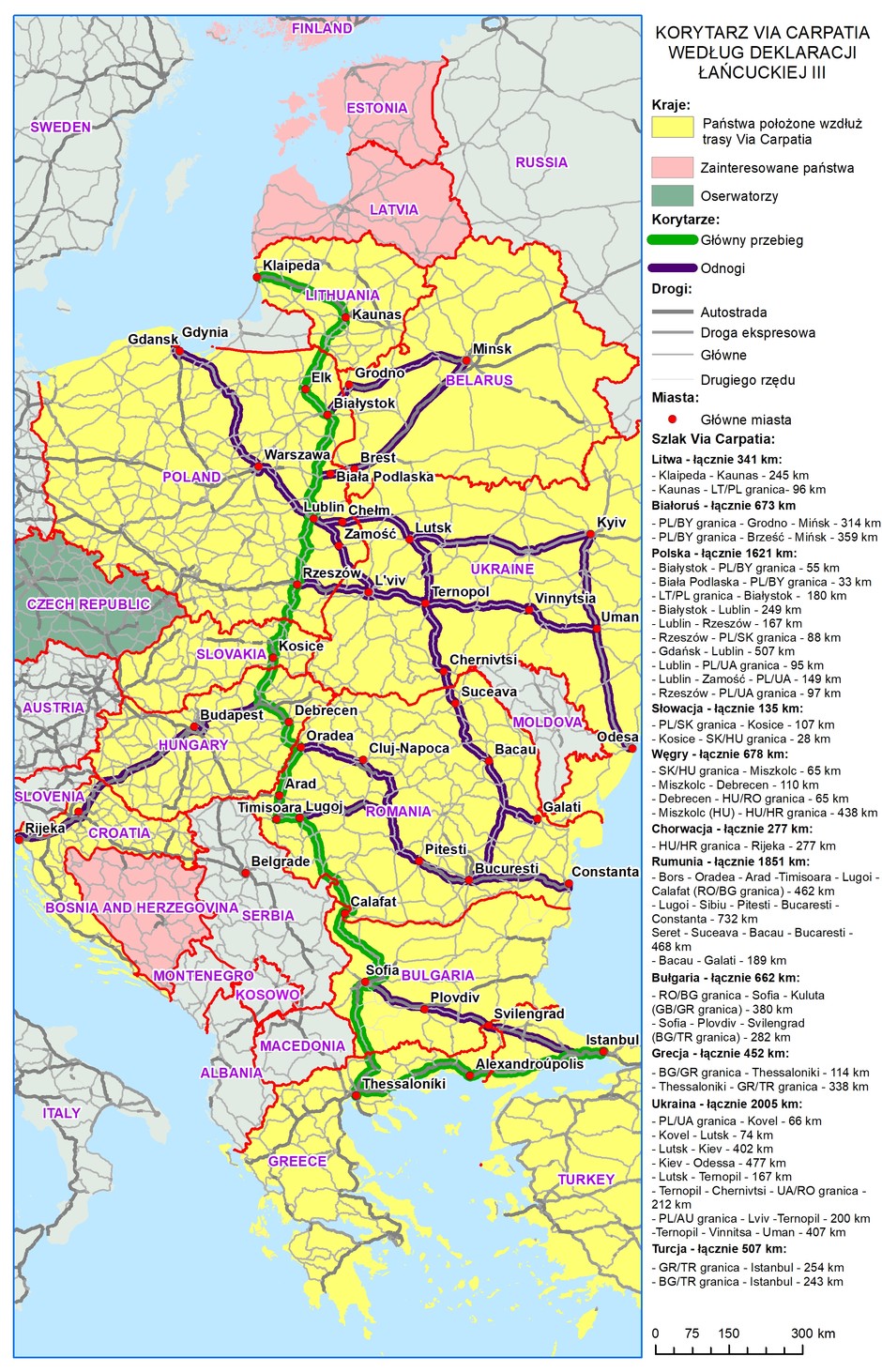 Via Carpatia - mapa