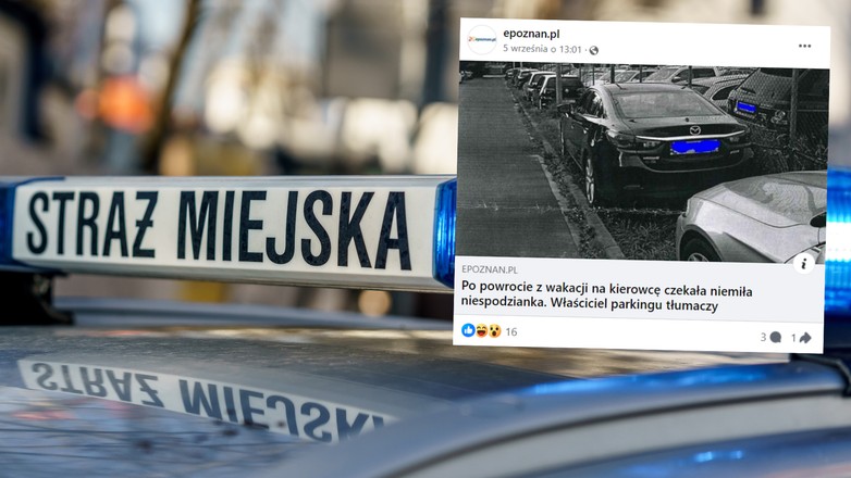 Zostawił samochód na parkingu i poleciał na wakacje (fot. screen: Facebook/epoznan)
