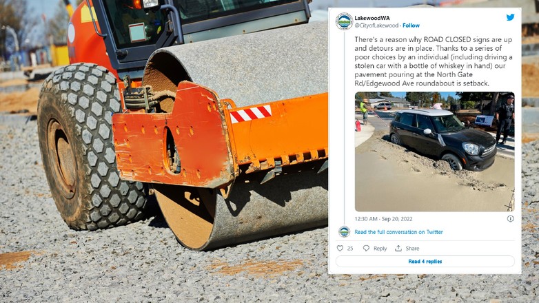 Ukradła MINI i ugrzęzła w asfalcie