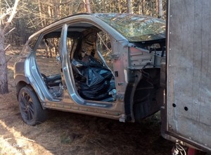 Spokojnie demontowali skradzione auto w lesie. Policjanci ich zaskoczyli