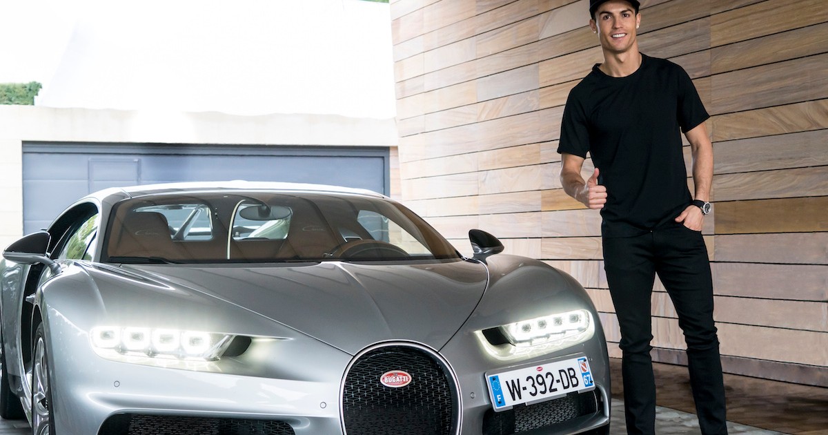 Cristiano Ronaldo i Bugatti Chiron