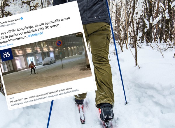 Biegają na nartach po ulicach Helsinek. Służby nie nadążają z odśnieżaniem
