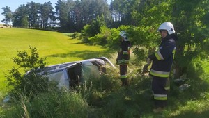 Kobieta wiozła sześcioletniego wnuczka. Zasłabła i uderzyła w drzewo