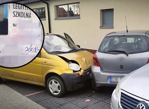 Matizem staranował auta na parkingu. Dokumenty kierowcy zdziwiły policjantów