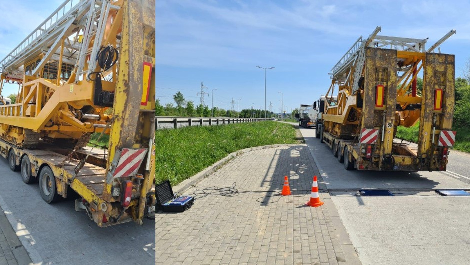 Ważenie zestawu na punkcie kontrolnym ITD w Rzeszowie