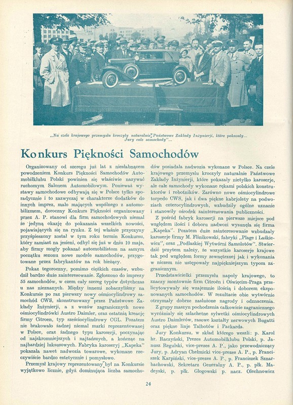 Pokazy elegancji samochodów w latach 30.