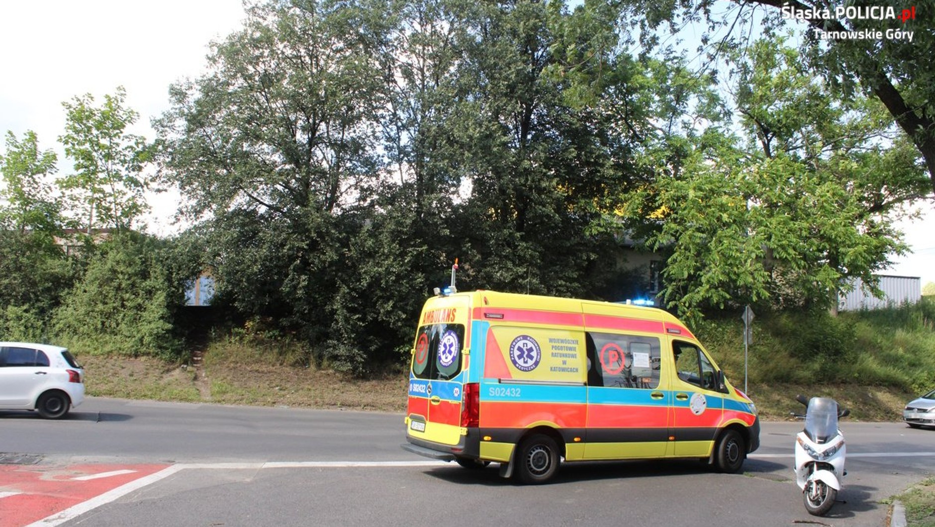 Wypadek w Tarnowskich Górach. Motocyklista trafił do szpitala