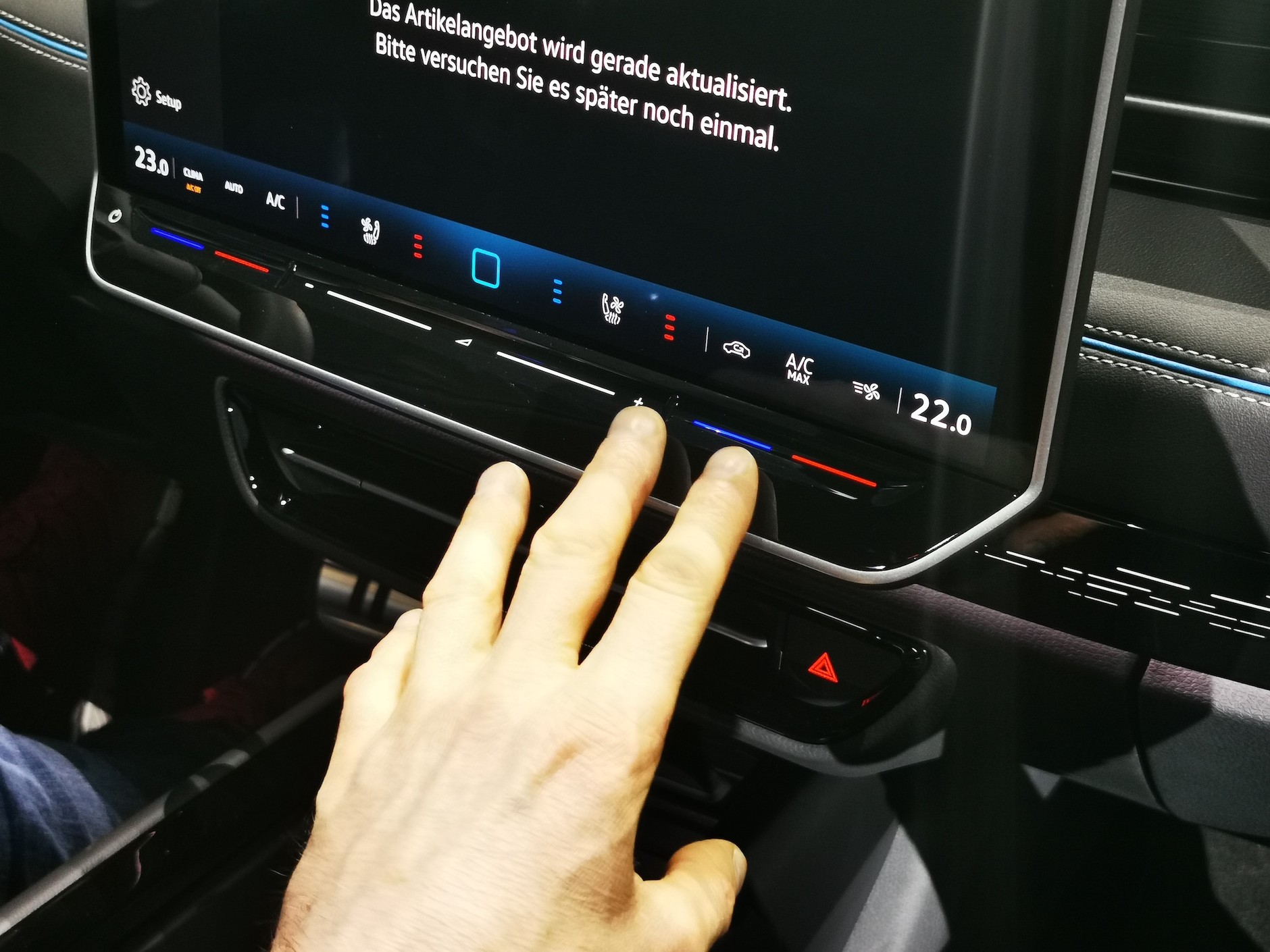 VW ID.7 – wirtualny suwak do obsługi klimatyzacji