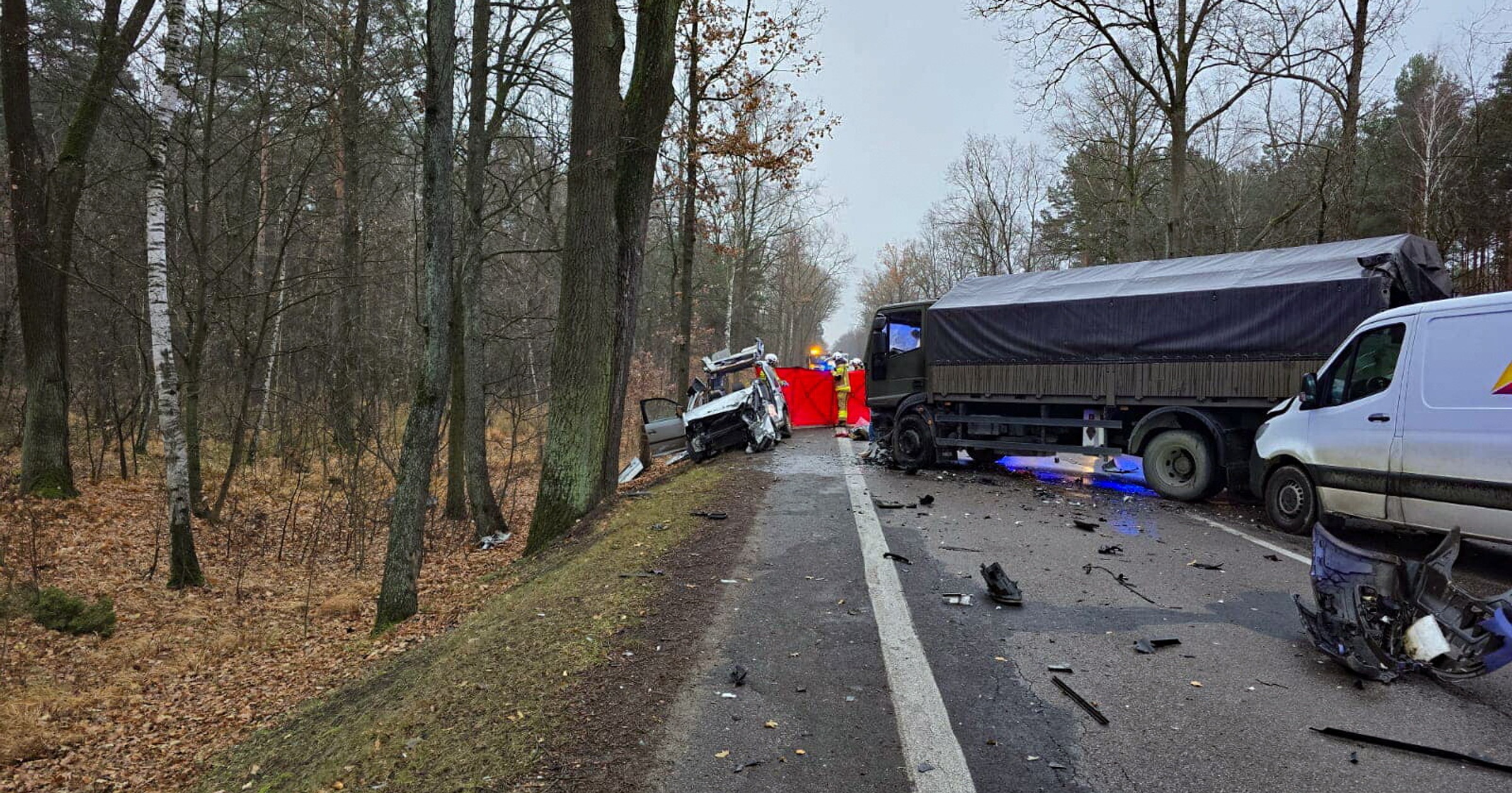 Wypadek wojskowej ciężarówki
