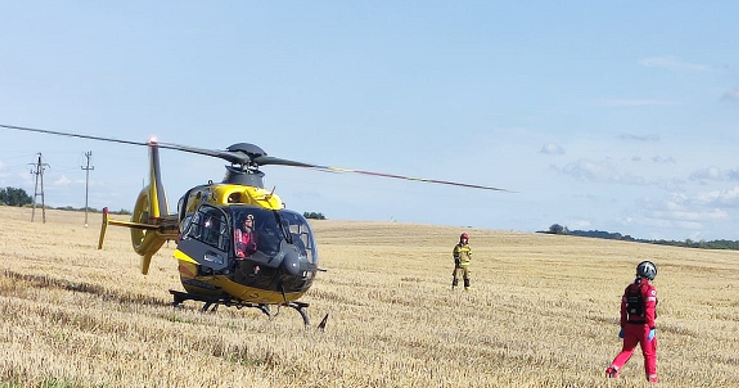 Poważny wypadek w Smykowie. Na DK15 lądował śmigłowiec LPR