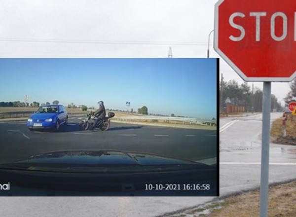 Nie miał prawa jazdy, złamał przepisy i zderzył się z motorowerem [Nagranie]